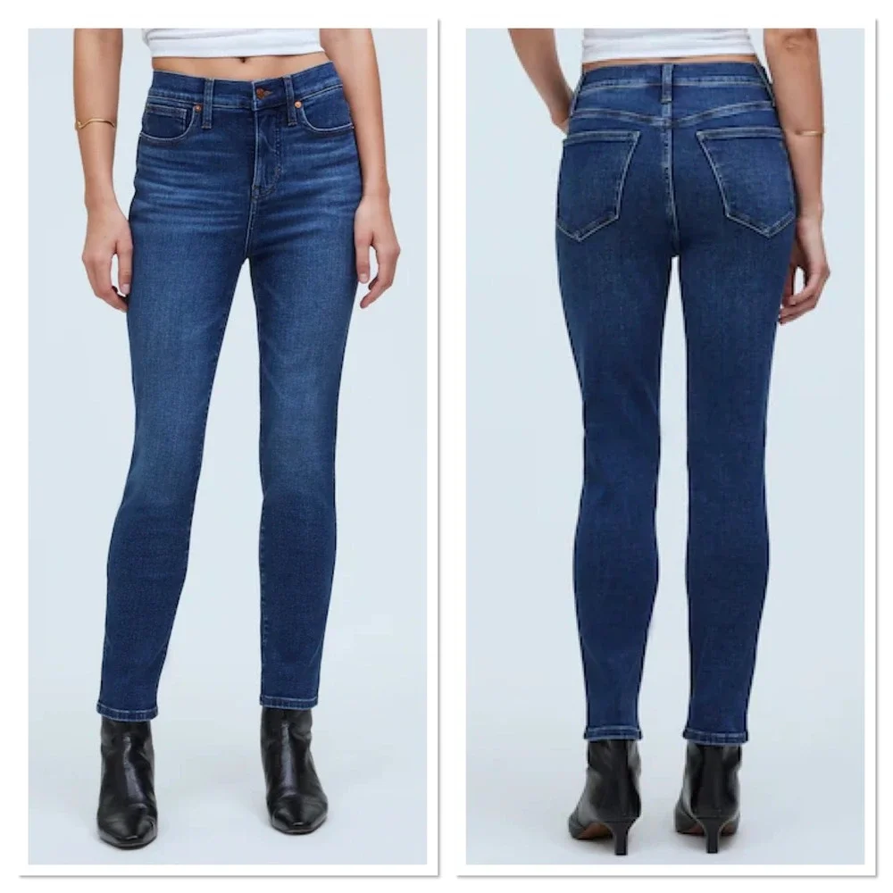 Madewell Stovepipe Jeans Womens Size 28 High Rise Dark Wash‎ Slim Straight Pants
